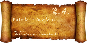 Molnár Arzén névjegykártya